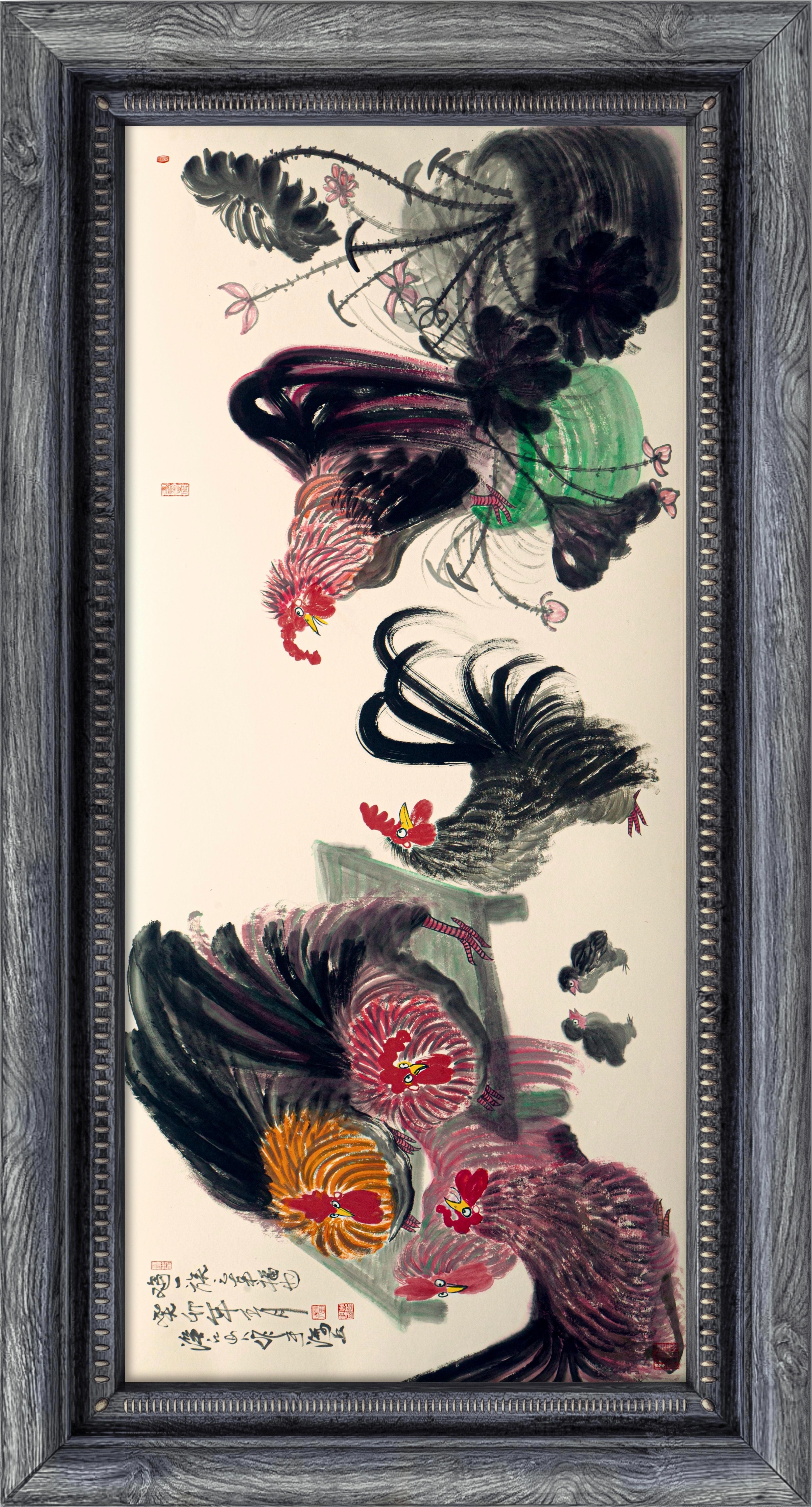 《鸡家族的故事》—朱祖国写意画的中国亮度