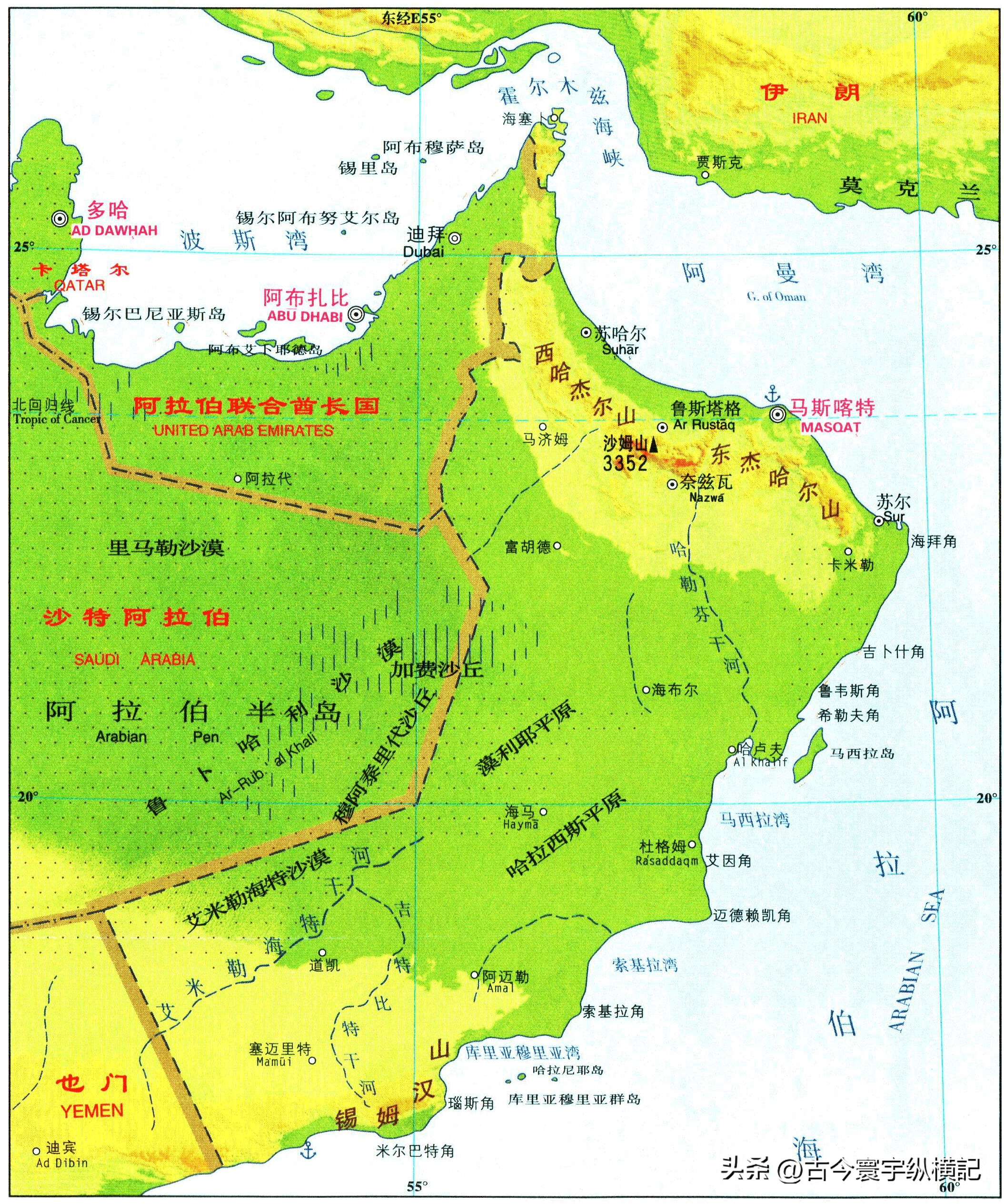 亚洲各国地形图（高清宜收藏）,亚洲大陆地形图