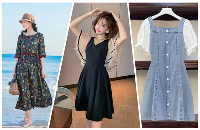 流行连衣裙女夏修身显瘦,毛线连衣裙今年流行长款