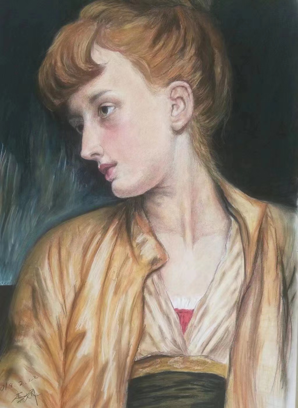 《草原王者》——李娟粉画、彩铅画作品作者：铁二代李娟