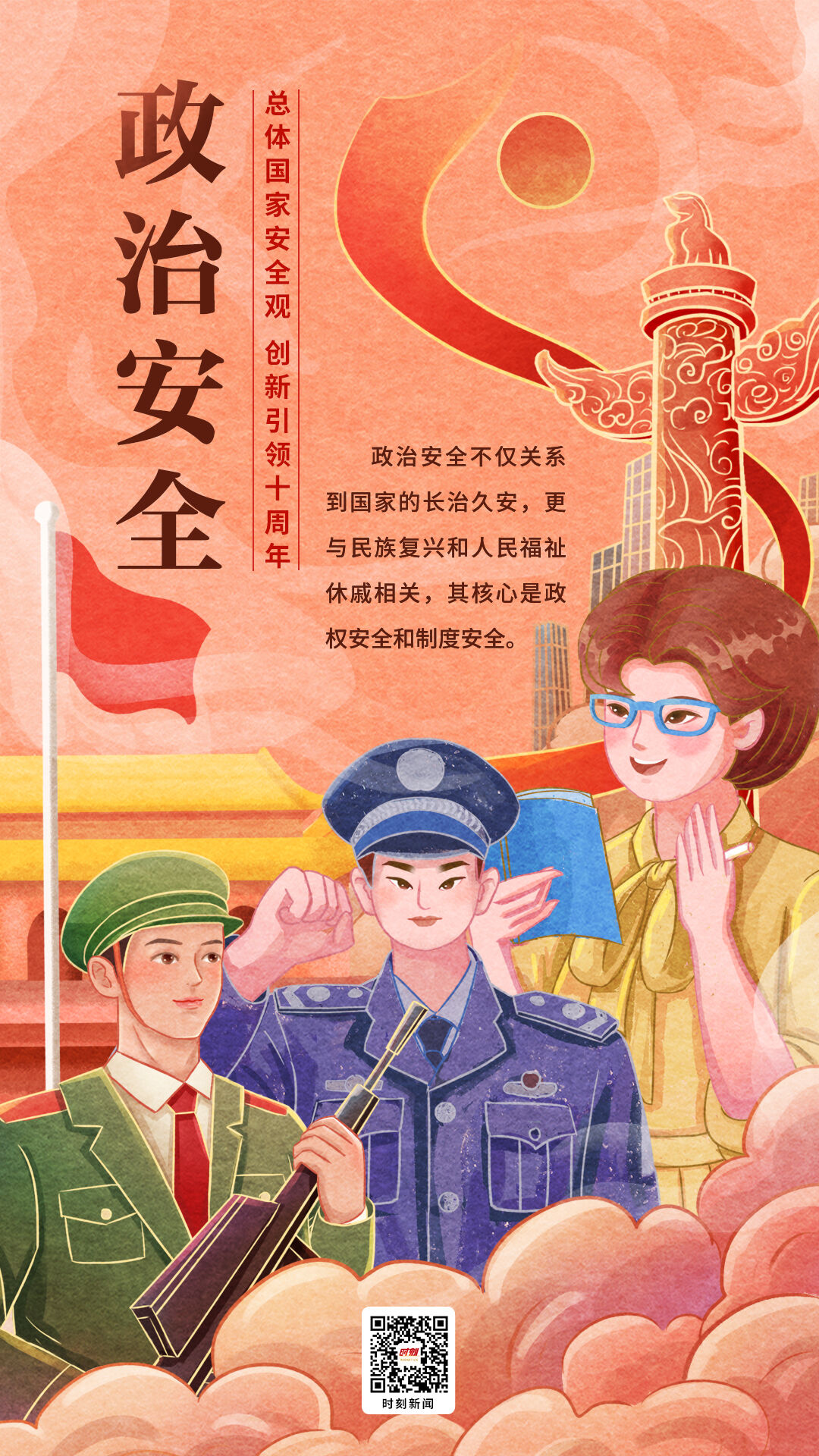 415国家安全海报绘画,415全民国家安全教育日画报