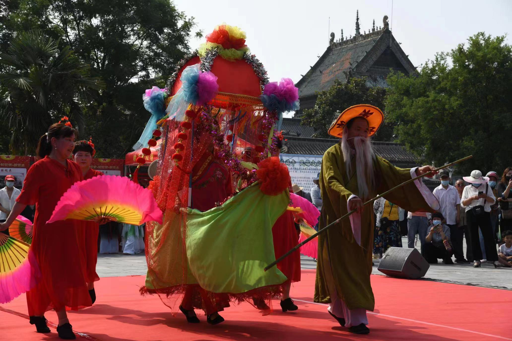 河南省南阳市柳树沟旱船表演,社旗县端午节赛龙舟